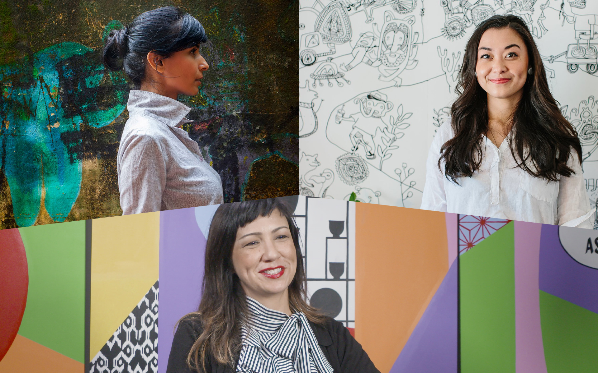 Collage of three women