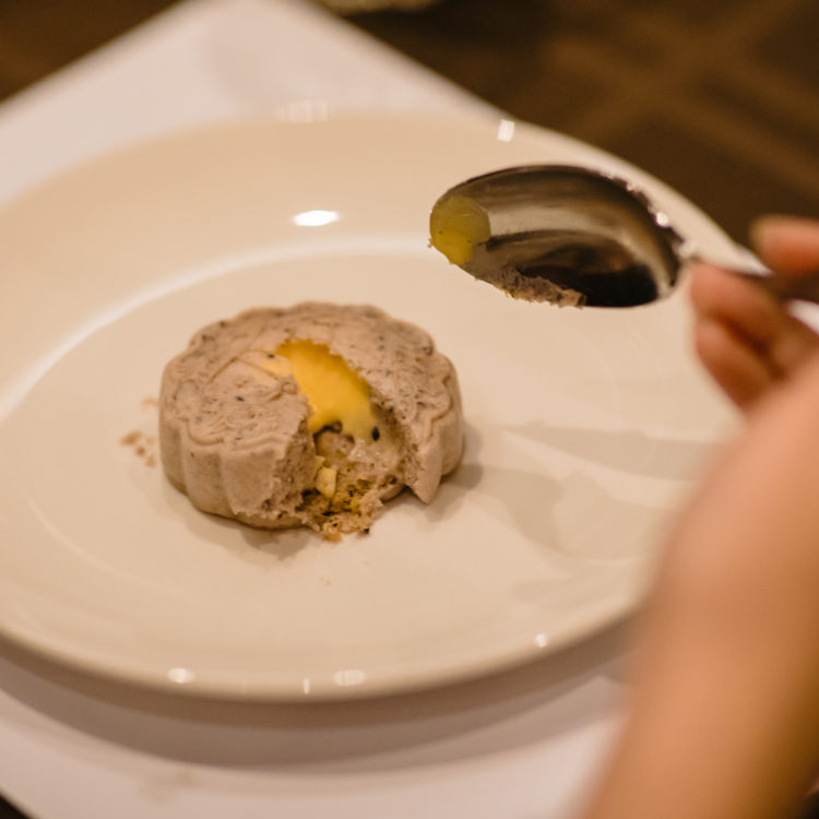 A dessert on a white plate.