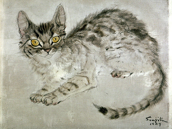 Painted image of a tabby cat